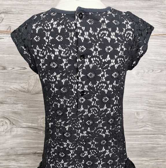 6 YEARS DEUX PAR DEUX, Black & White, Floral Lace Fitted Dress VGUC - Picture 5 of 8